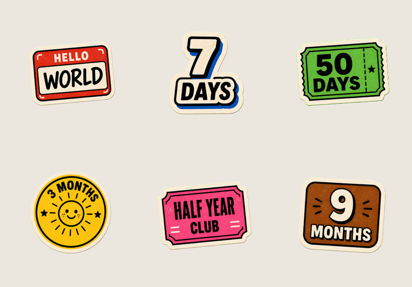 Miboooo milestone sticker sheet